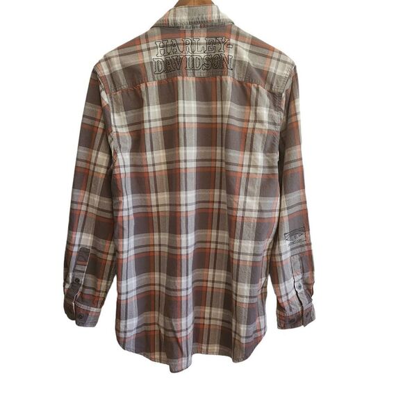 Harley Davidson Plaid Button Front Shirt Size Large - Picture 1 of 6
